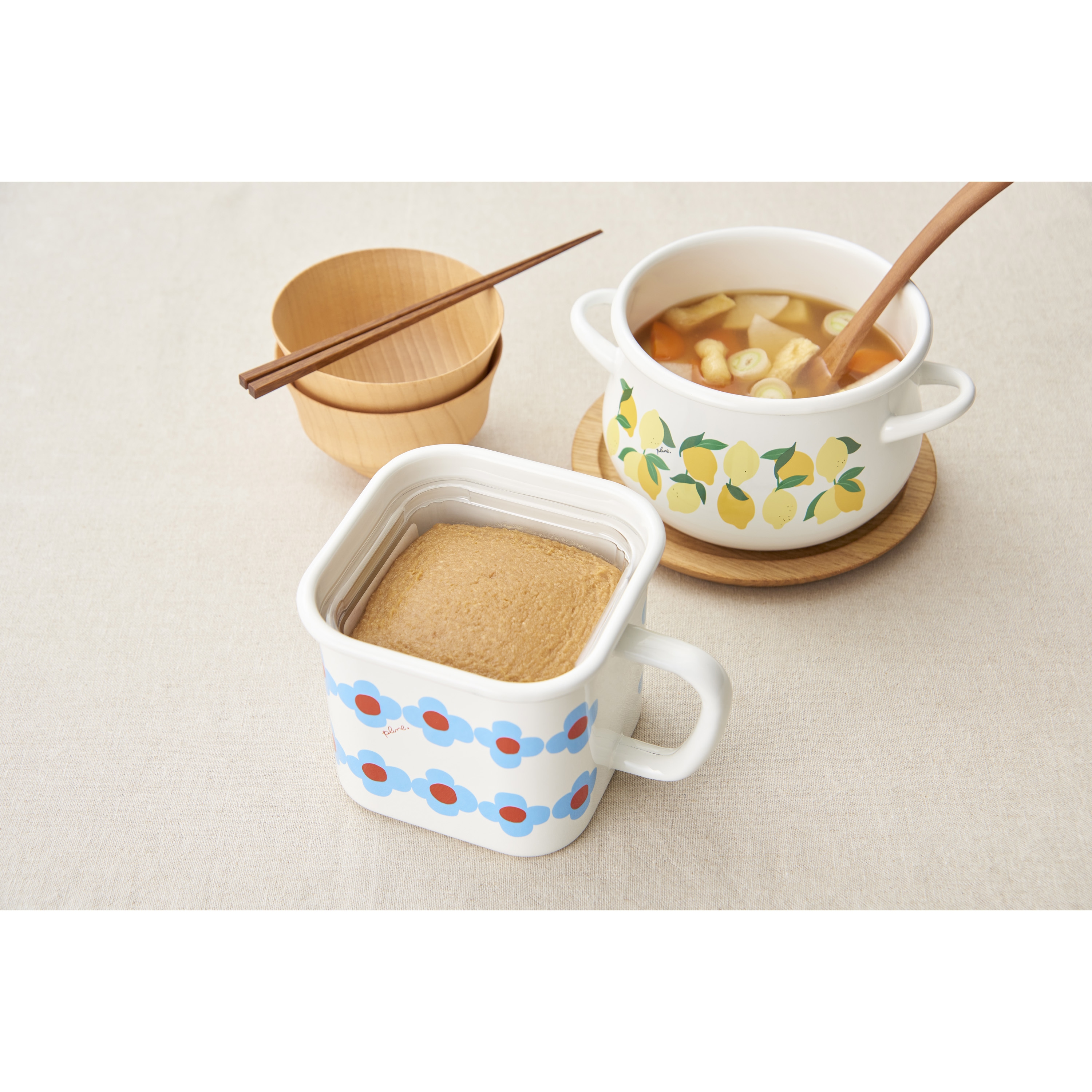 YJ-823 Plune. ホーローマルチスクエアポット 1個 豊琺瑯 【通販