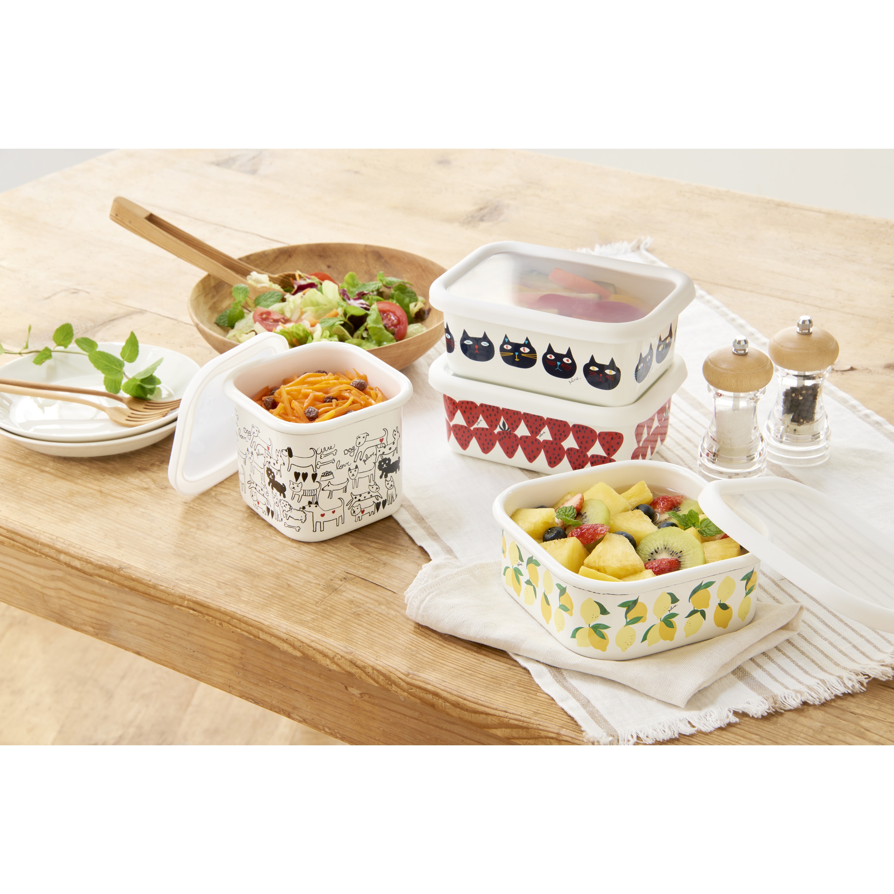 PSS-403 Plune. ホーロースクエアストッカー 豊琺瑯 サイズL PSS-403