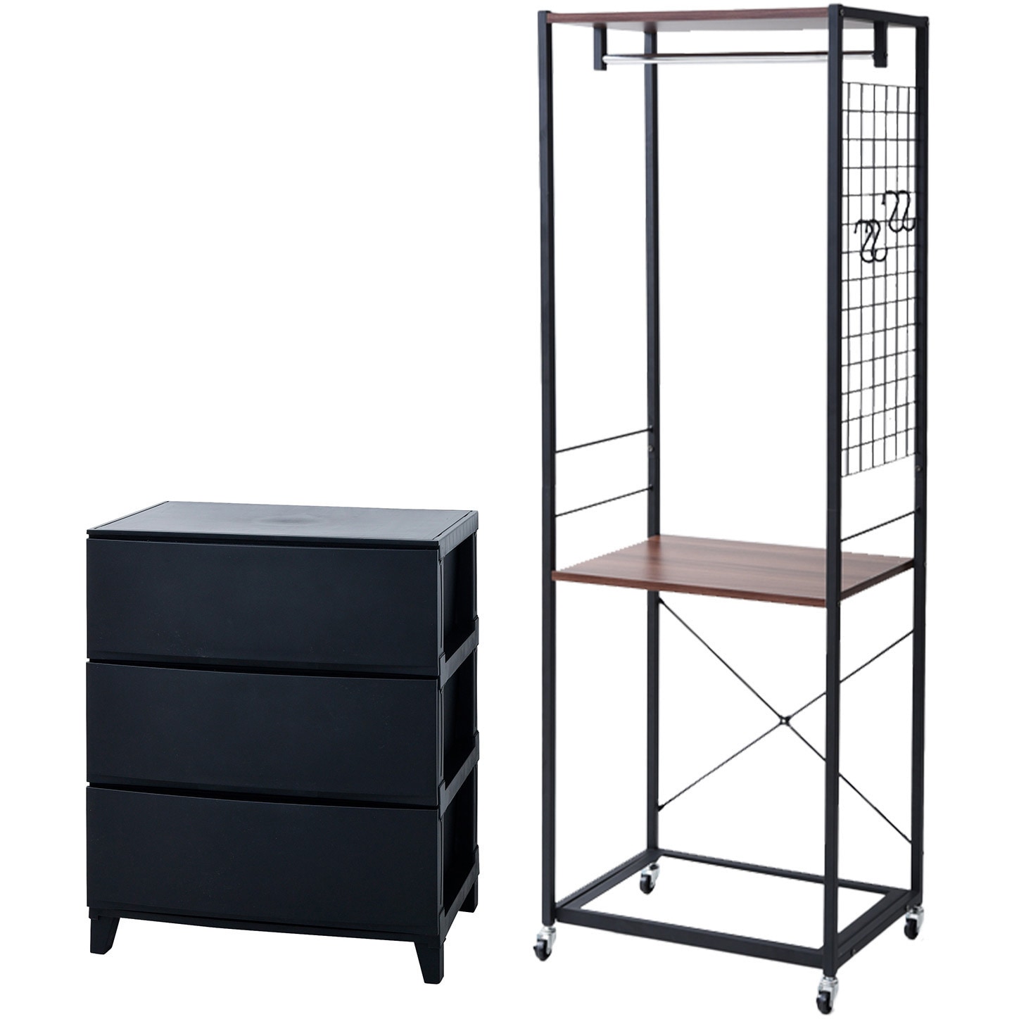 RSH-W(WL/BK) ハンガーラックチェスト 1セット YAMAZEN(山善) 【通販モノタロウ】