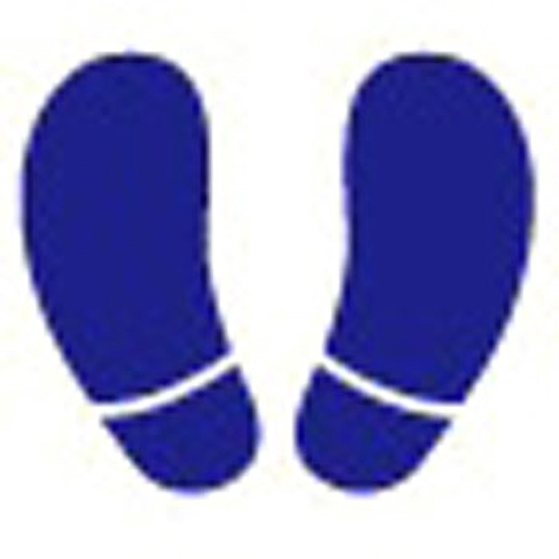 レジ誘導サインシール(店内フロア用)青・くつ型 1枚 大一産業 【通販モノタロウ】