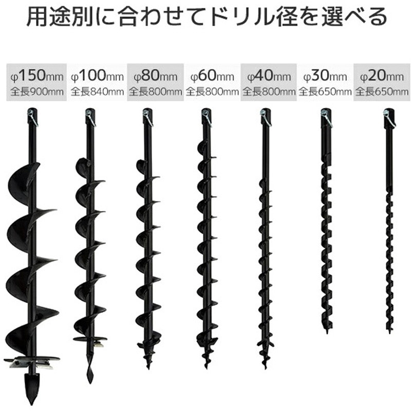 在庫一掃セール エンジンオーガー用 ドリル ナカトミ 適合機種EA-33D - 【通販 農業・園芸用機器