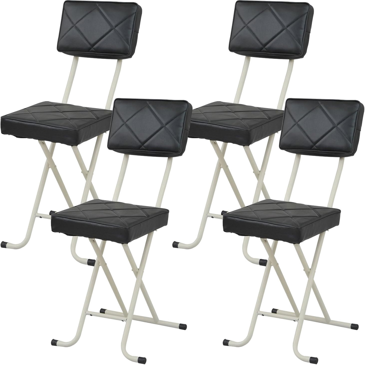 YZX-56(BK)×4 折りたたみチェア YAMAZEN(山善) ブラック色 幅390mm奥行530mm高さ820mm 1セット(4脚)