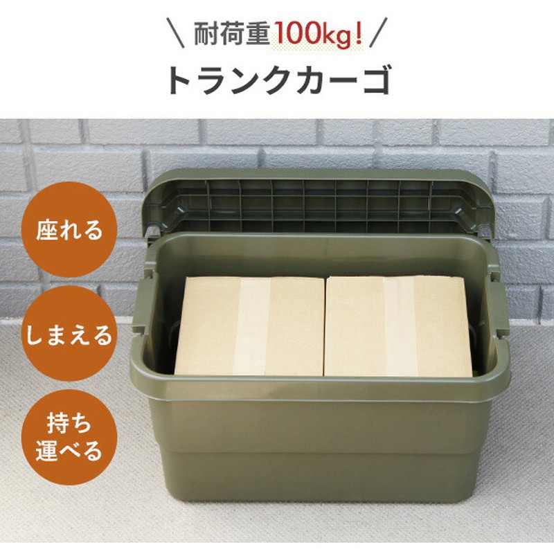 トランクカーゴ 座れる 収納ボックス リス グリーン色 1セット(2個