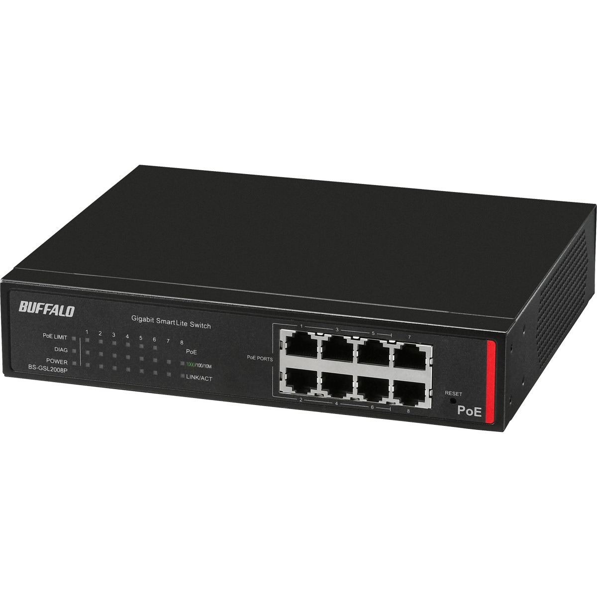 BS-GSL2008P 法人向け Giga対応 PoE Layer2 スマートLiteスイッチ BUFFALO(バッファロー) 8ポート  BS-GSL2008P - 【通販モノタロウ】