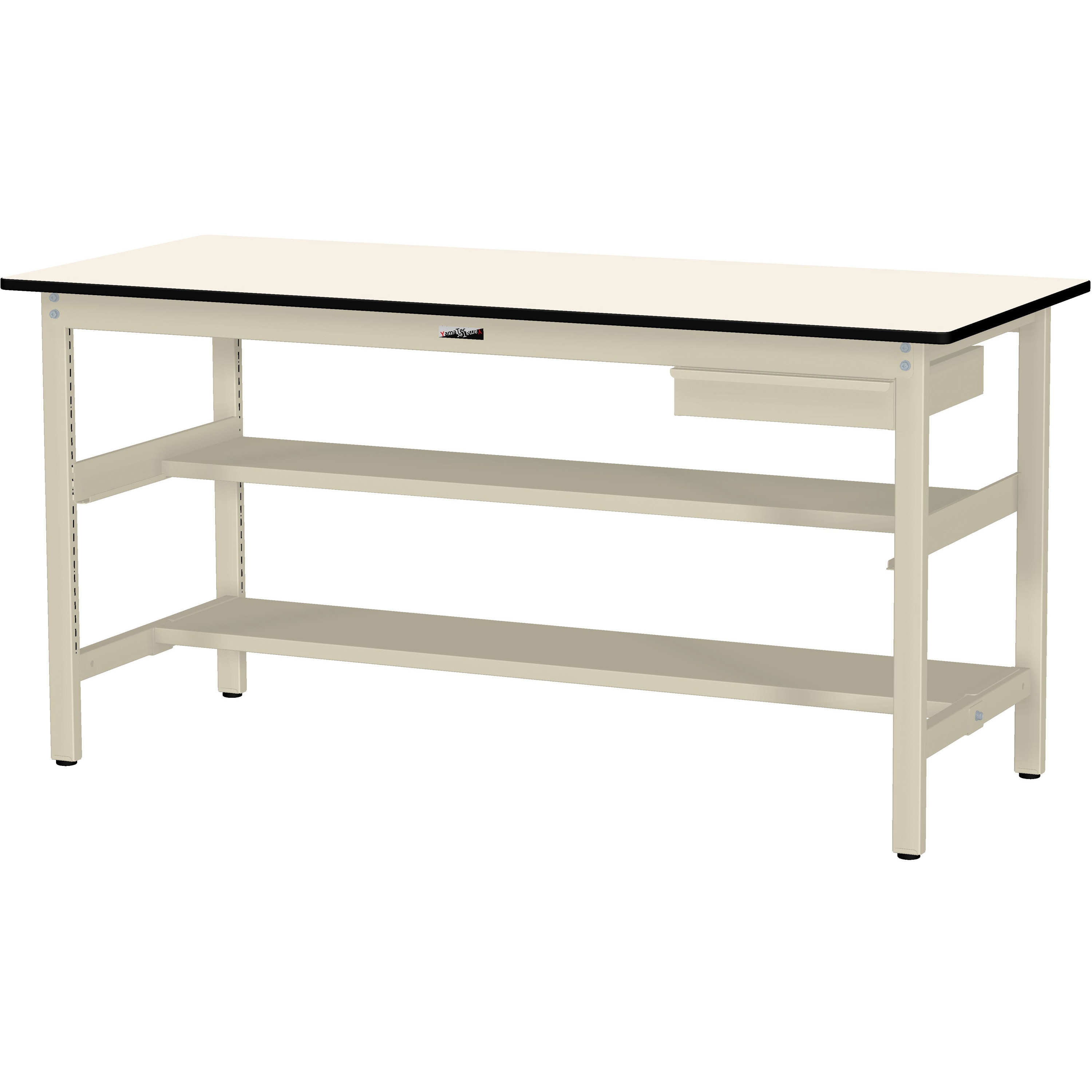 SWPH-975TS1-II+S1-IV ワークテーブル300シリーズH900固定式(中間棚・半面棚板・1段(浅型W394mm)キャビネット付き) 1台 山金工業 【通販モノタロウ】