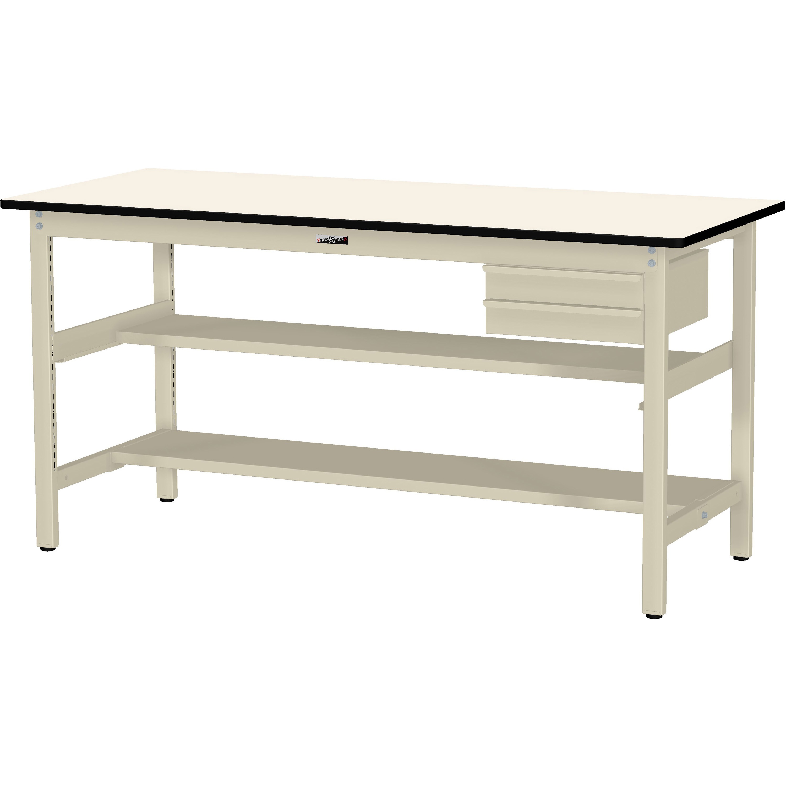 SWPH-1560TS1-II+S2-IV ワークテーブル300シリーズH900固定式(中間棚・半面棚板・2段(浅型W394mm)キャビネット付き) 1台 山金工業 【通販モノタロウ】 44,947円