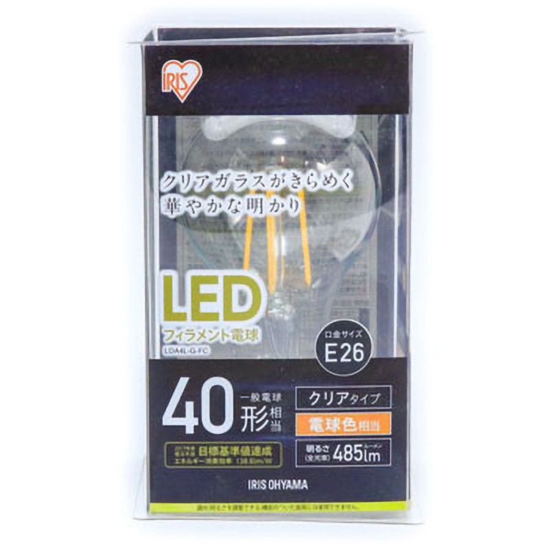 アイリスオーヤマ ＬＥＤ電球 LDA4L-G/D-FC E26型 12個セット Amazon | アイリスオーヤマ LED電球 フィラメント 口金直径26mm 40W形