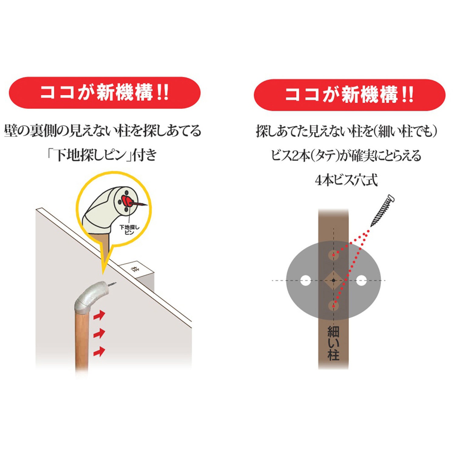 P32S60 ぬくもり手すりピン+ ストレートタイプ WAKI(和気産業) 適合径