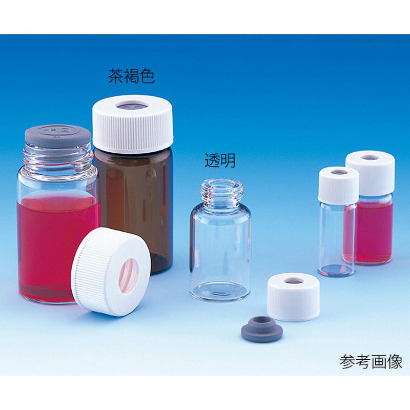 203237 ガスクロバイアル 透明 メラミンキャップ・ブチルゴム栓 標準セット 1箱(50本) NEG(日電理化硝子) 【通販モノタロウ】