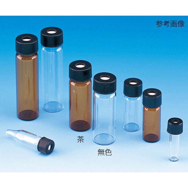 255035 シリンジバイアル 無色 +穴あきキャップ 黒 +PTFE