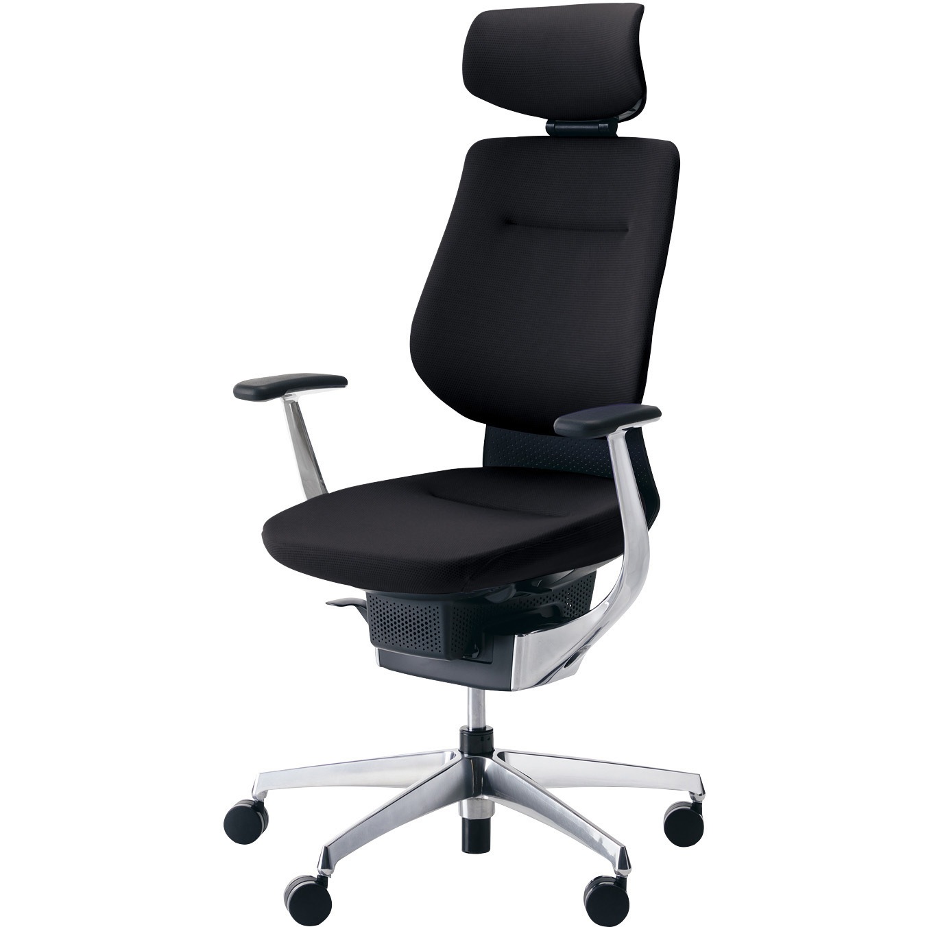 CR-GA3245E6G4B6-VN オフィスチェアー ing ヘッドレスト付きタイプ(配送・組立サービス付き) コクヨ ポリウレタンキャスター アルミ肘 ブラック   CR-GA3245E6G4B6-VN