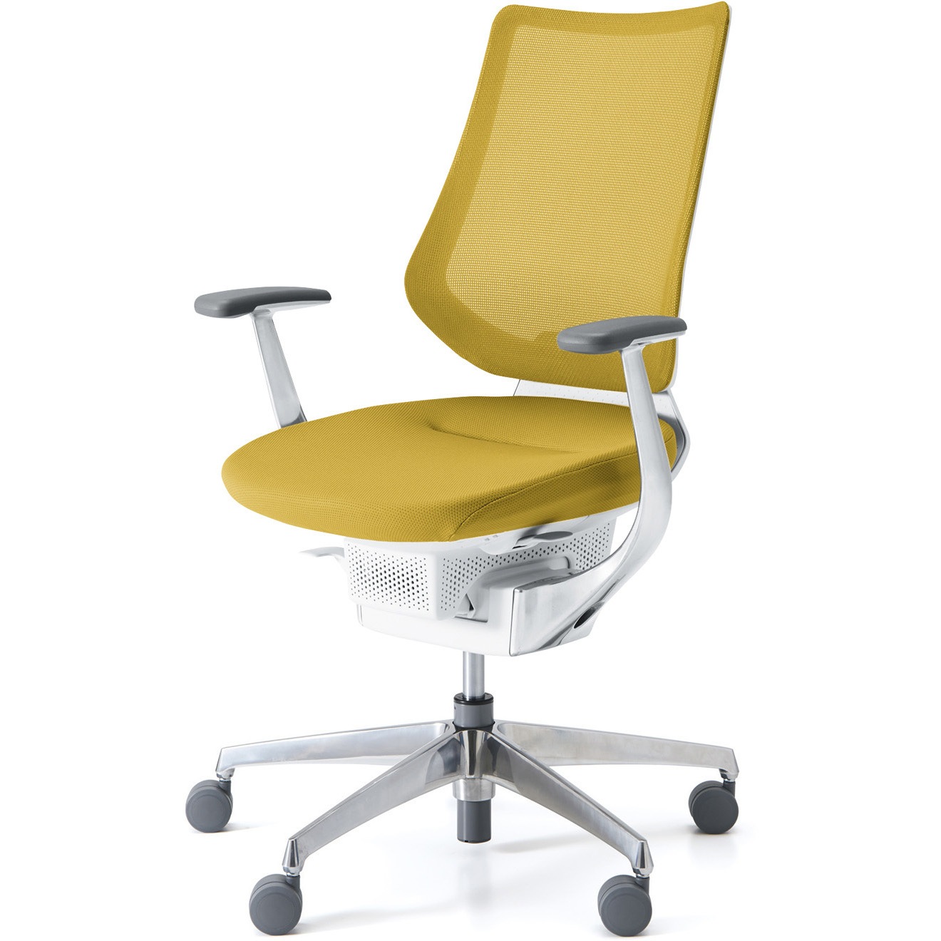 CR-GA3443E1G41S-W オフィスチェアー ing バーチカルタイプ(配送・組立サービス付き) コクヨ 肘掛あり ナイロンキャスター 材質アルミポリッシュ脚   CR-GA3443E1G41S-W