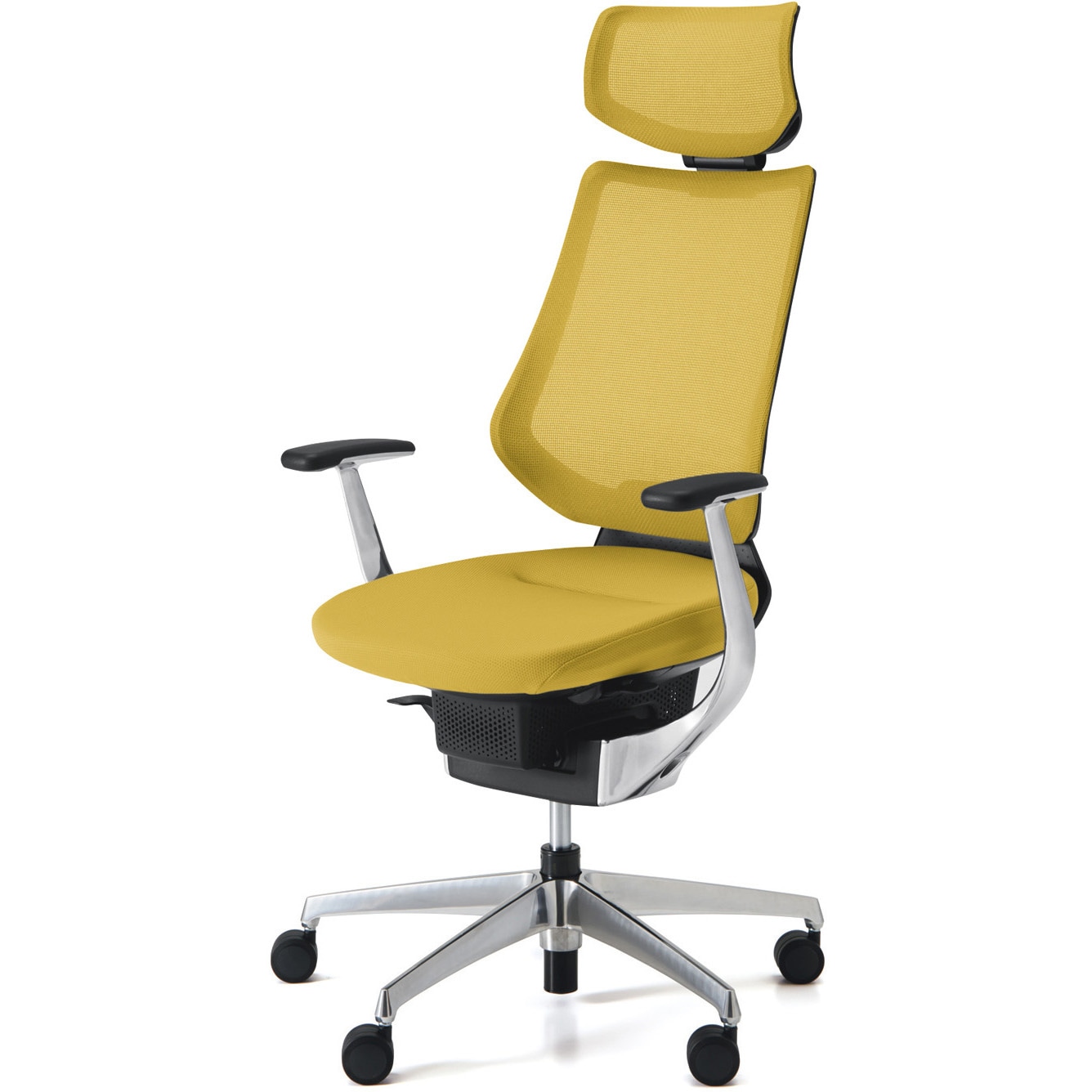 CR-GA3445E6G41S-W オフィスチェアー ing ヘッドレスト付きタイプ(配送・組立サービス付き) コクヨ 肘掛あり ナイロンキャスター 材質アルミポリッシュ脚   CR-GA3445E6G41S-W