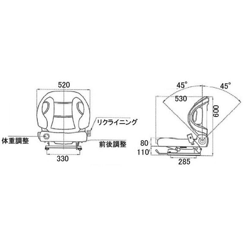 ZS-01-00006 フォークリフト用シート 1台 シバタ(フォークリフト