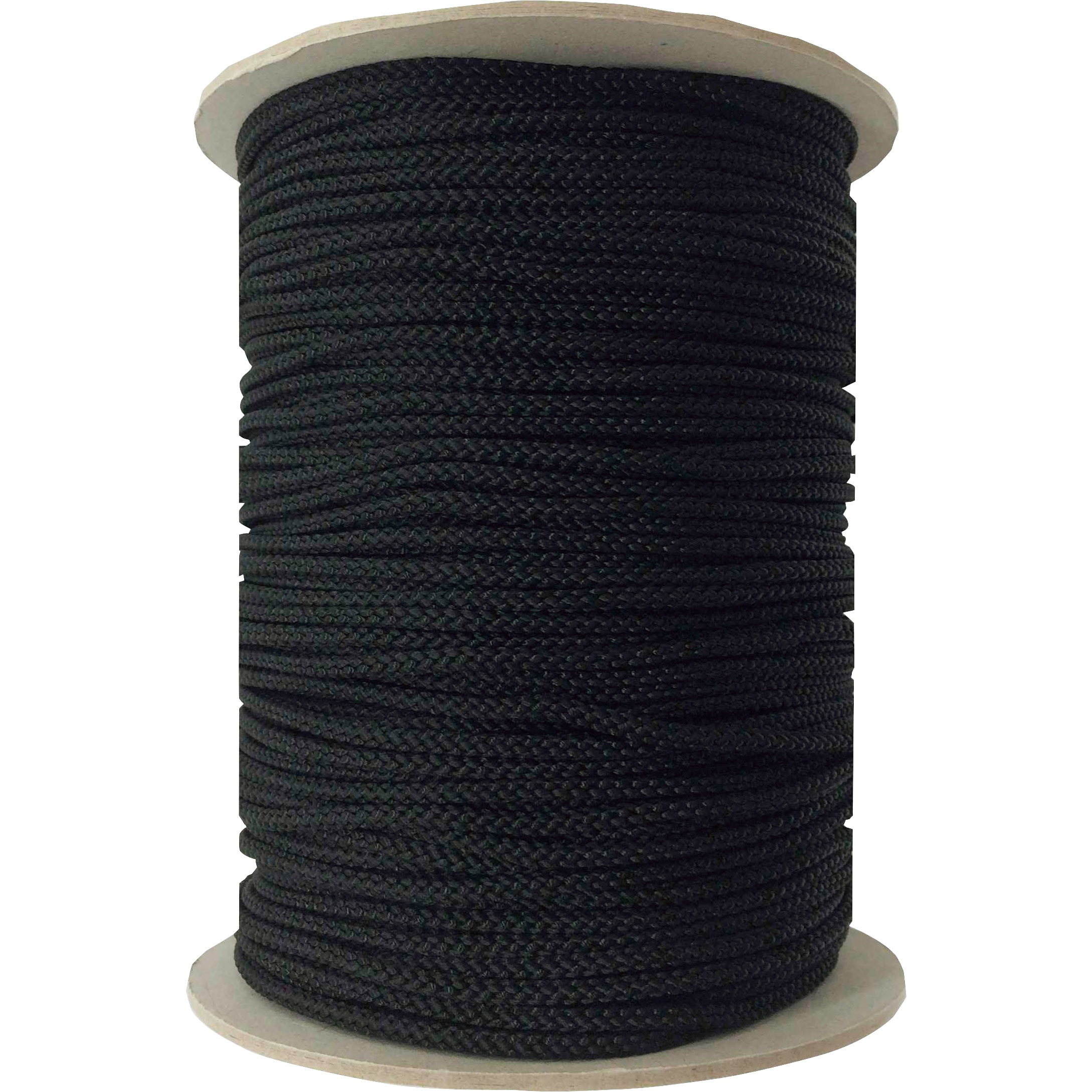 PAR-8124 江戸打ち紐 ユタカメイク ボビン巻 黒色 太さ4mm長さ130m 1巻 PAR-8124