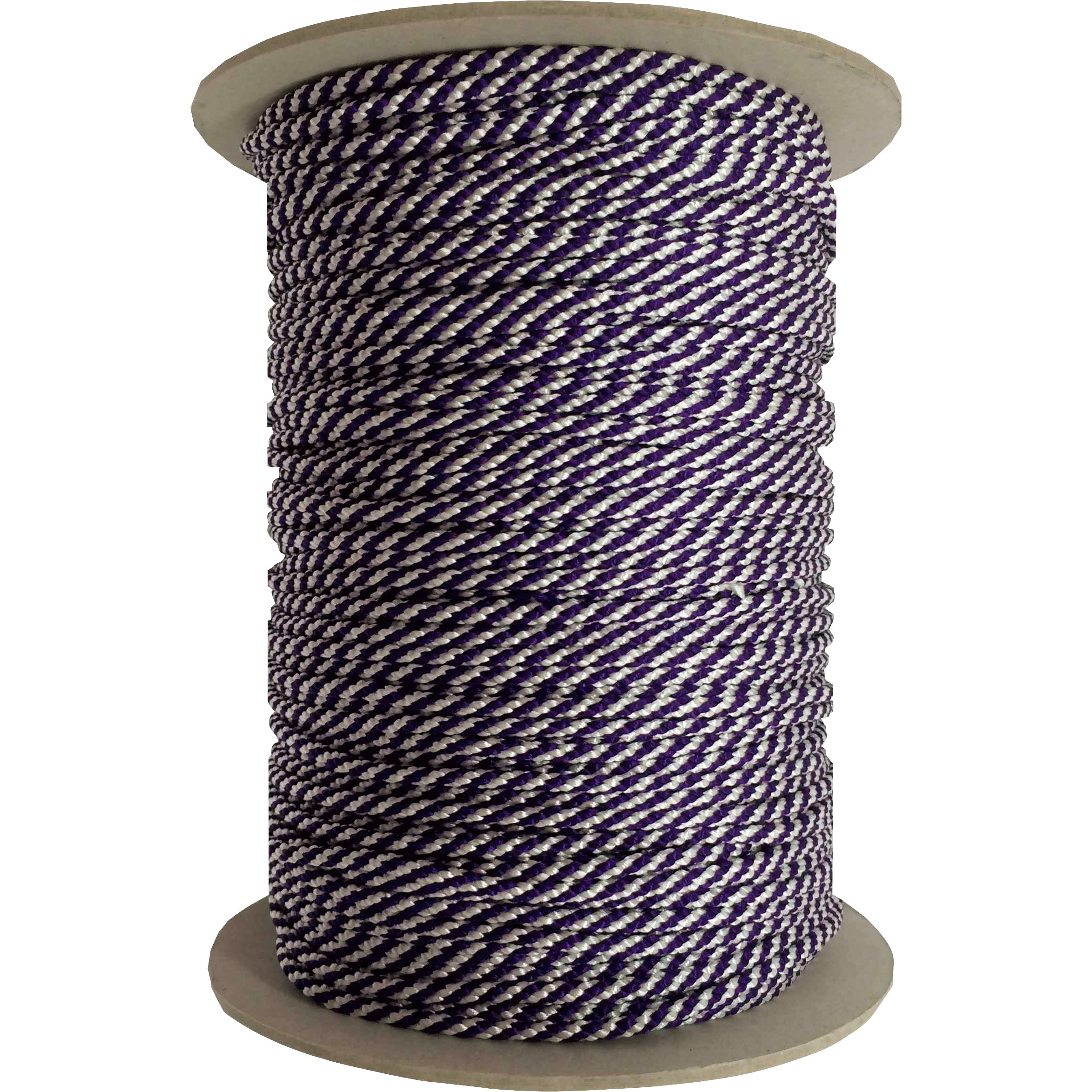 PAR-8133 江戸打ち紐 ユタカメイク ボビン巻 紫白色 太さ4mm長さ130m 1巻 PAR-8133