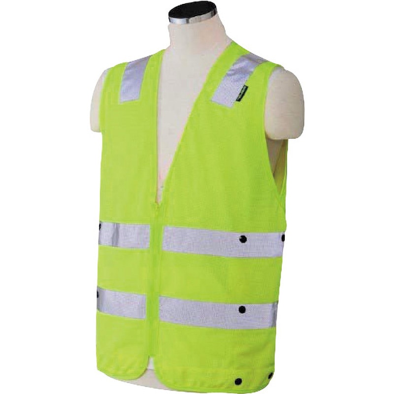 TBV HI-VIS-011 YA スーパークールサマーベスト 東洋物産(ESPADA) ポリエステル イエロー色 フリーサイズ  TBV HI-VIS-011 YA