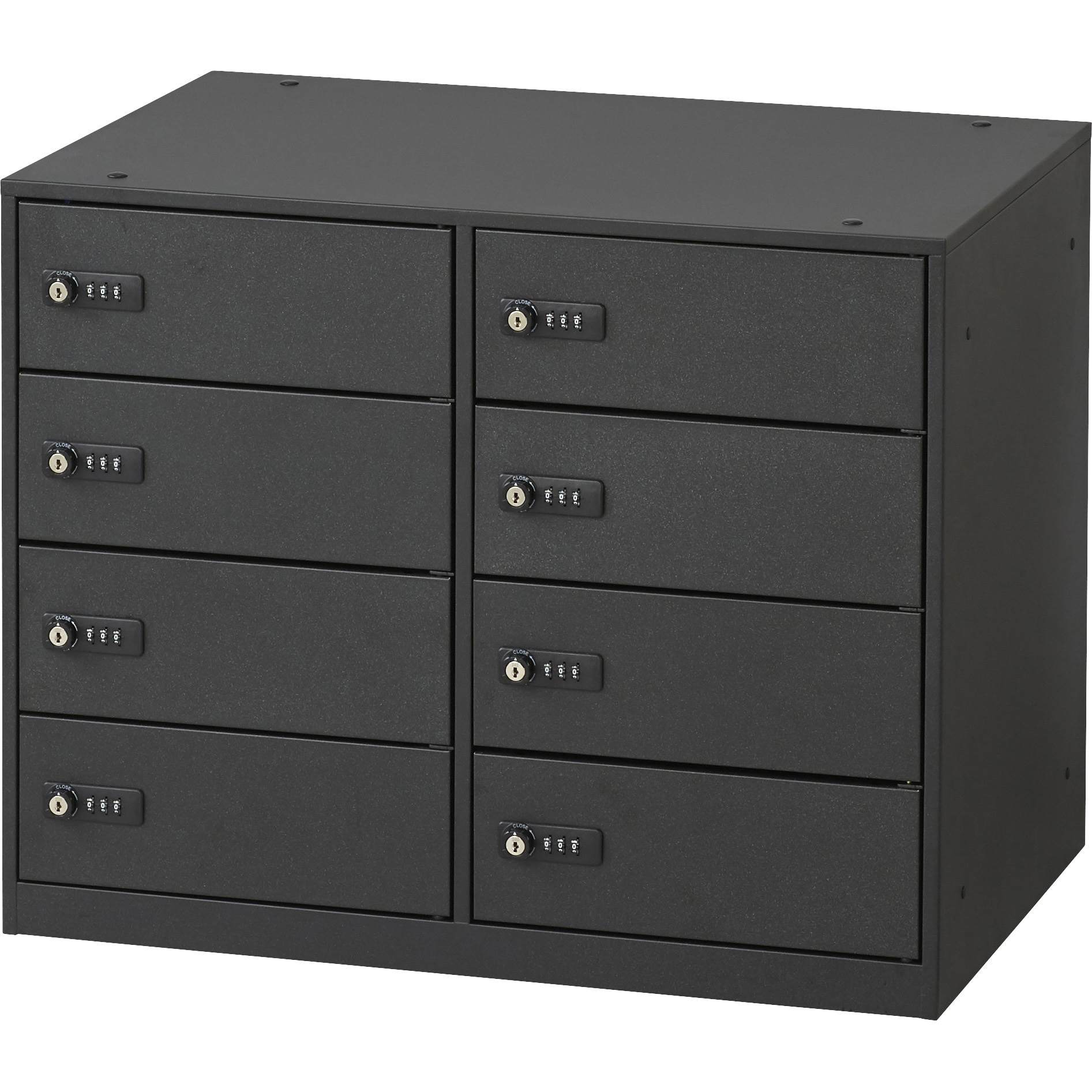 746448 小物入れロッカー スマイル(家具) ダイヤル錠 チャコールグレー色 人数8人用 幅620mm奥行410mm高さ491mm