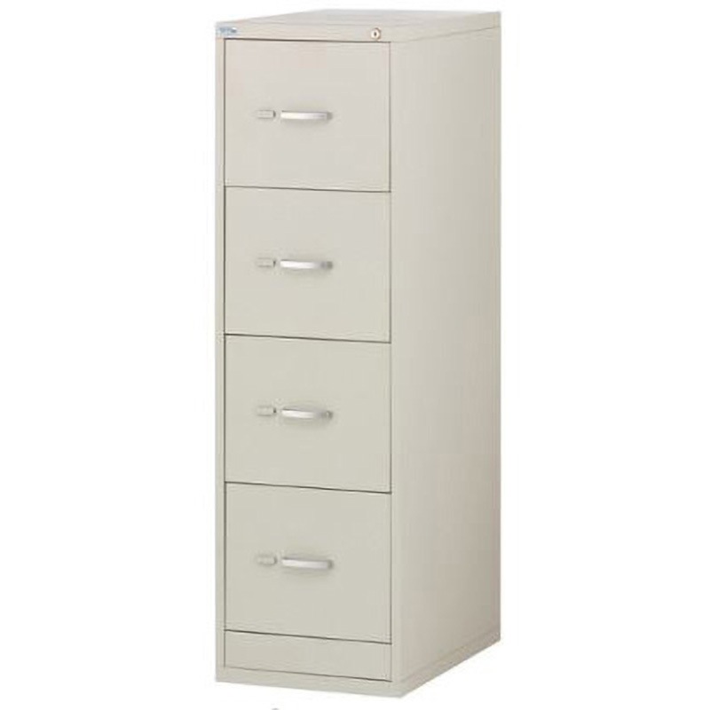 740333 ファイリンクキャビネット スマイル(家具) グレー色 4段 幅400mm奥行620mm高さ1335mm