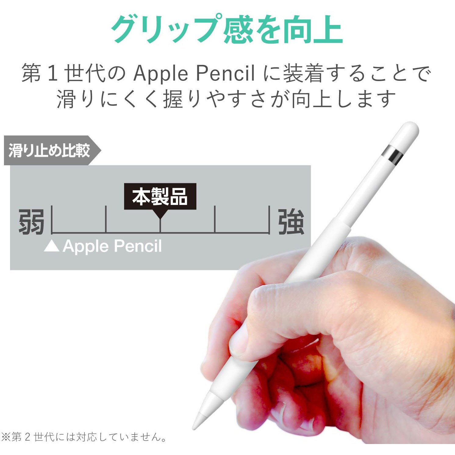 Tb Apegfjscr Apple Pencil用太ペン軸タイプストレートグリップ エレコム Tb Apegfjscr 通販モノタロウ