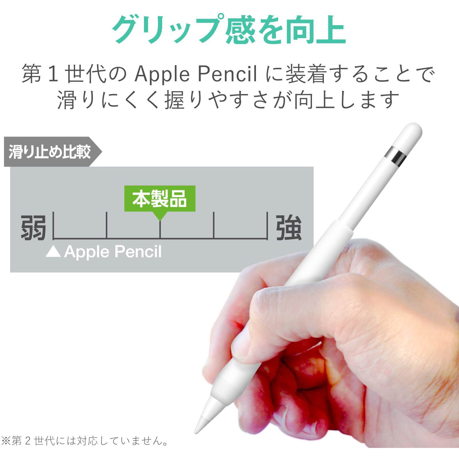 Tb Apegfwccr Apple Pencil用太ペン軸タイプペンタブ風グリップ エレコム Tb Apegfwccr 通販モノタロウ