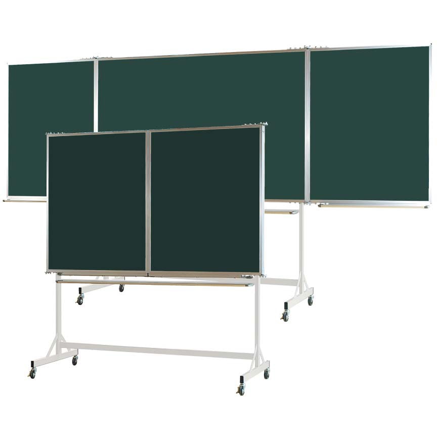 V5S412N 固定式脚付 五面黒板 馬印 スチールグリーン黒板色 - 【通販