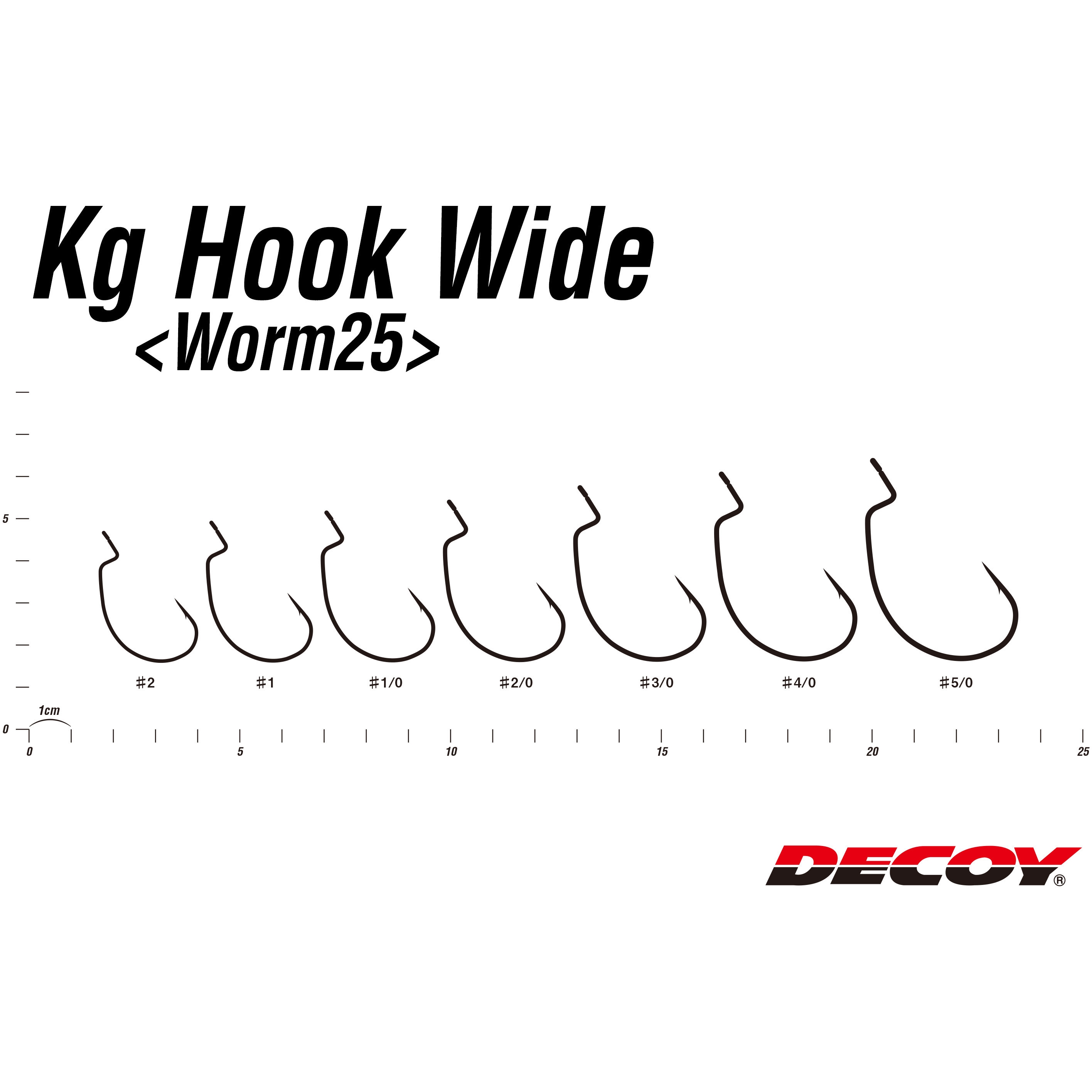 2/0 DECOY WORM HOOK Kg Hook Wide(キロフックワイド) ワーム25