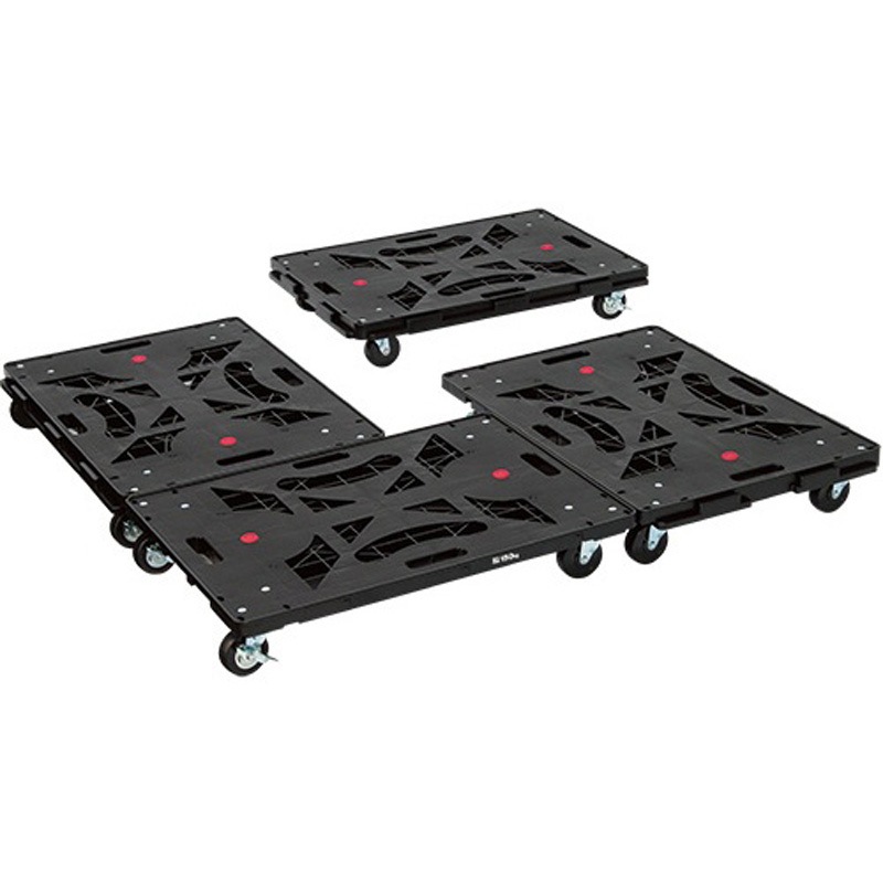 YRB-GS75BK 連結平台車 パレッティー YAMAZEN(山善) ゴム車輪 自在 樹脂製 ブラック色 荷台寸法700×500mm 1台