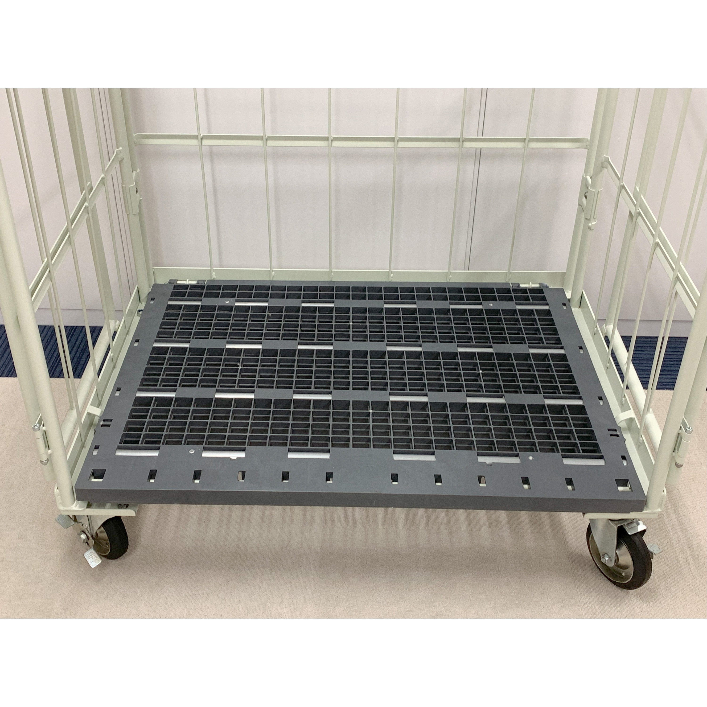 カゴ台車 観音扉付 床板樹脂製 1台 モノタロウ 【通販モノタロウ】