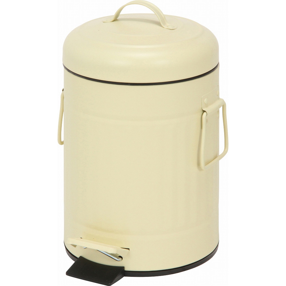 【新着商品】ごみ箱 ダストボックス 内容量:3L アイボリー ラウンドペダルペール スチール 34747 不二貿易 ｜不二貿易 スチール ラウンドペダルペール 内容量:3L (ごみ箱