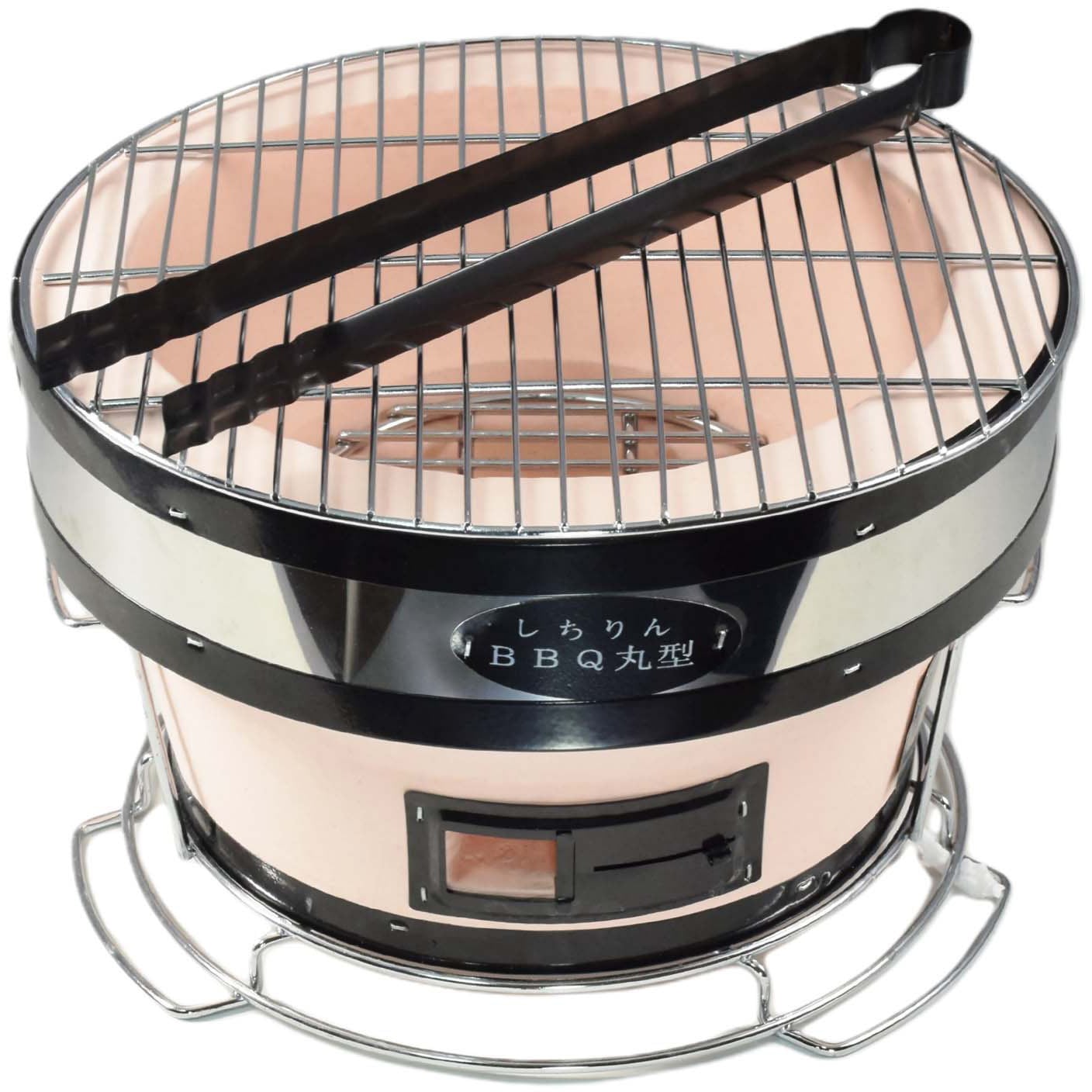 丸型しちりん 珪藻土 (火ばさみ 網セット) 三和金属 直径28cm高さ19cm