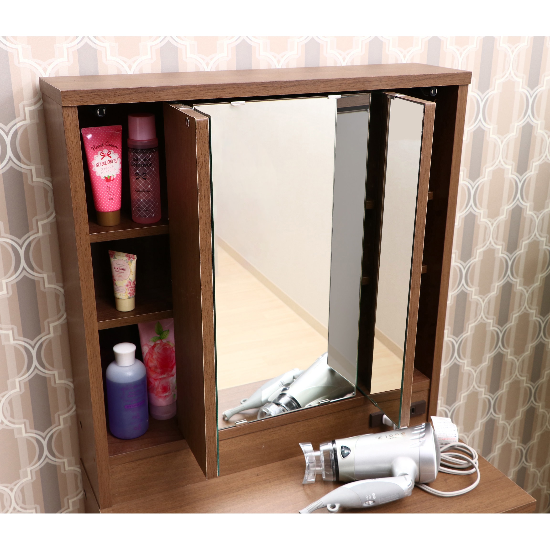 97708 ドレッサー(三面鏡) スツール付き 不二貿易 外寸法595×390