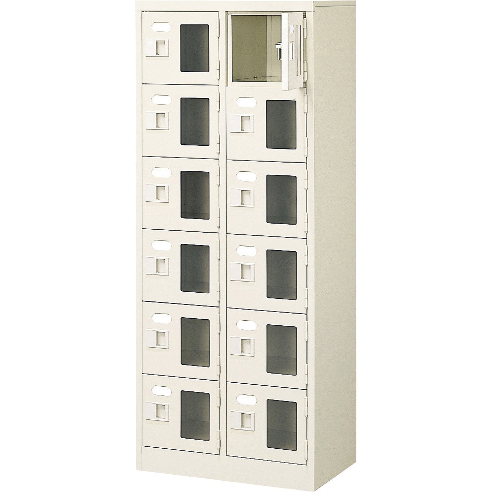 BST2-6WMXKN 扉付 シューズボックス 鍵付 BST2 三島精器 12人用 中棚無し