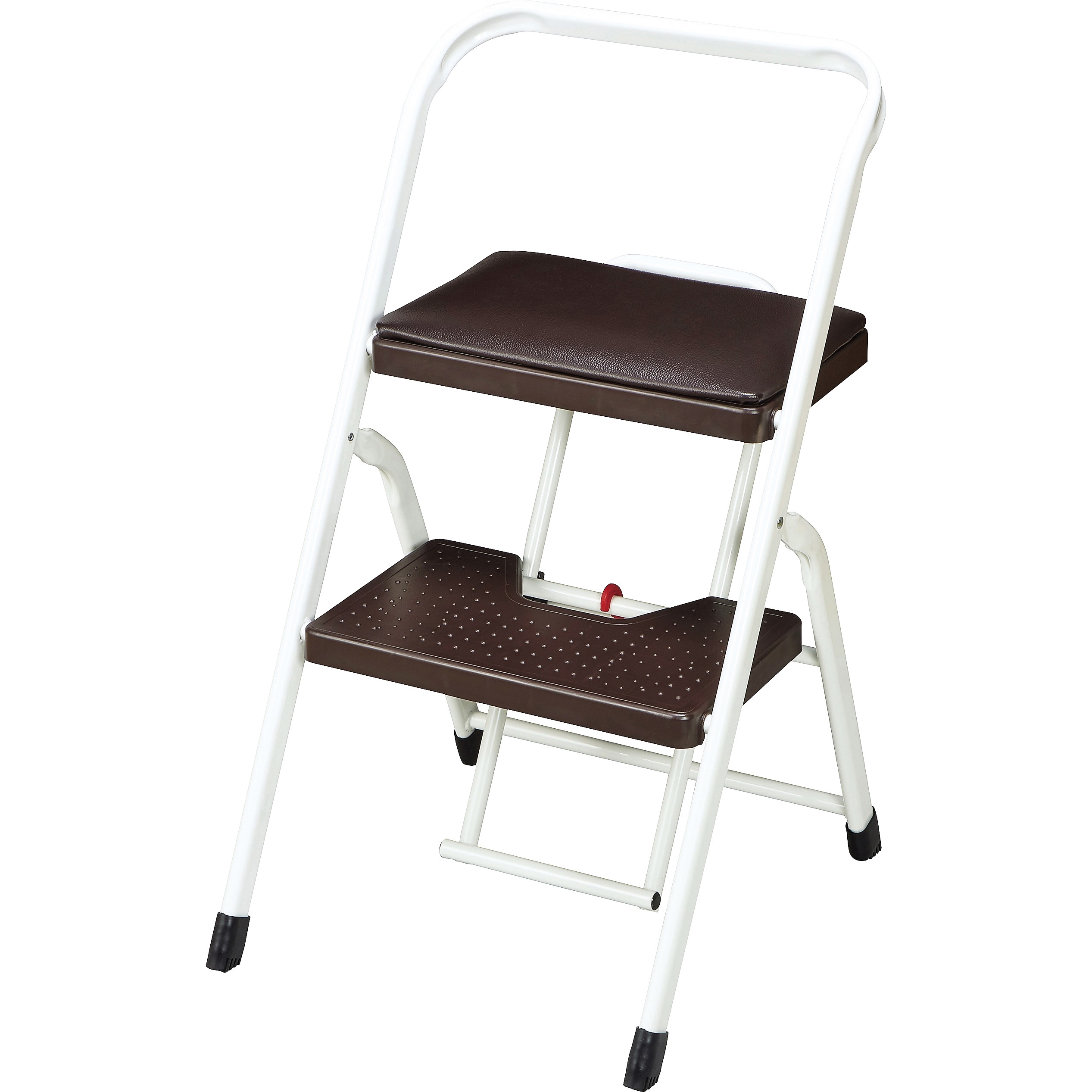 N-8391 コンパクト踏み台2段手すり付 パール金属 全高710mm  N-8391