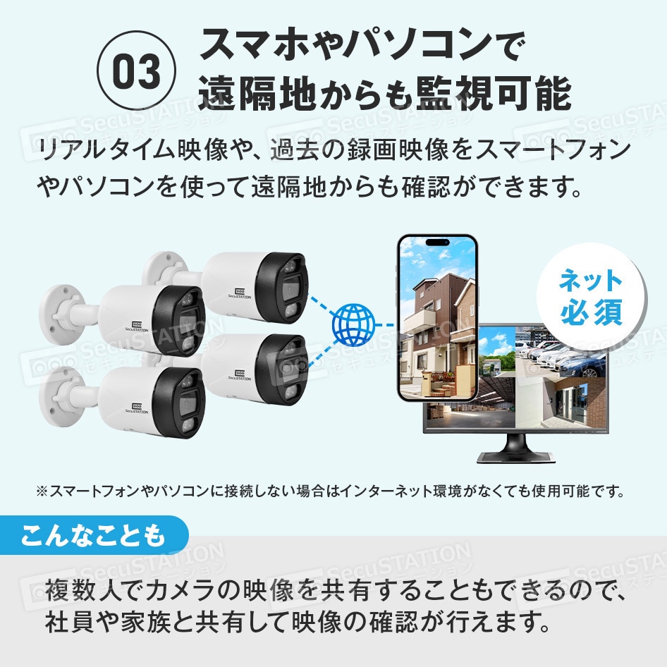 SC-DU85K-4W-500-1HD SecuSTATION モニター付POE8ch録画装置+500