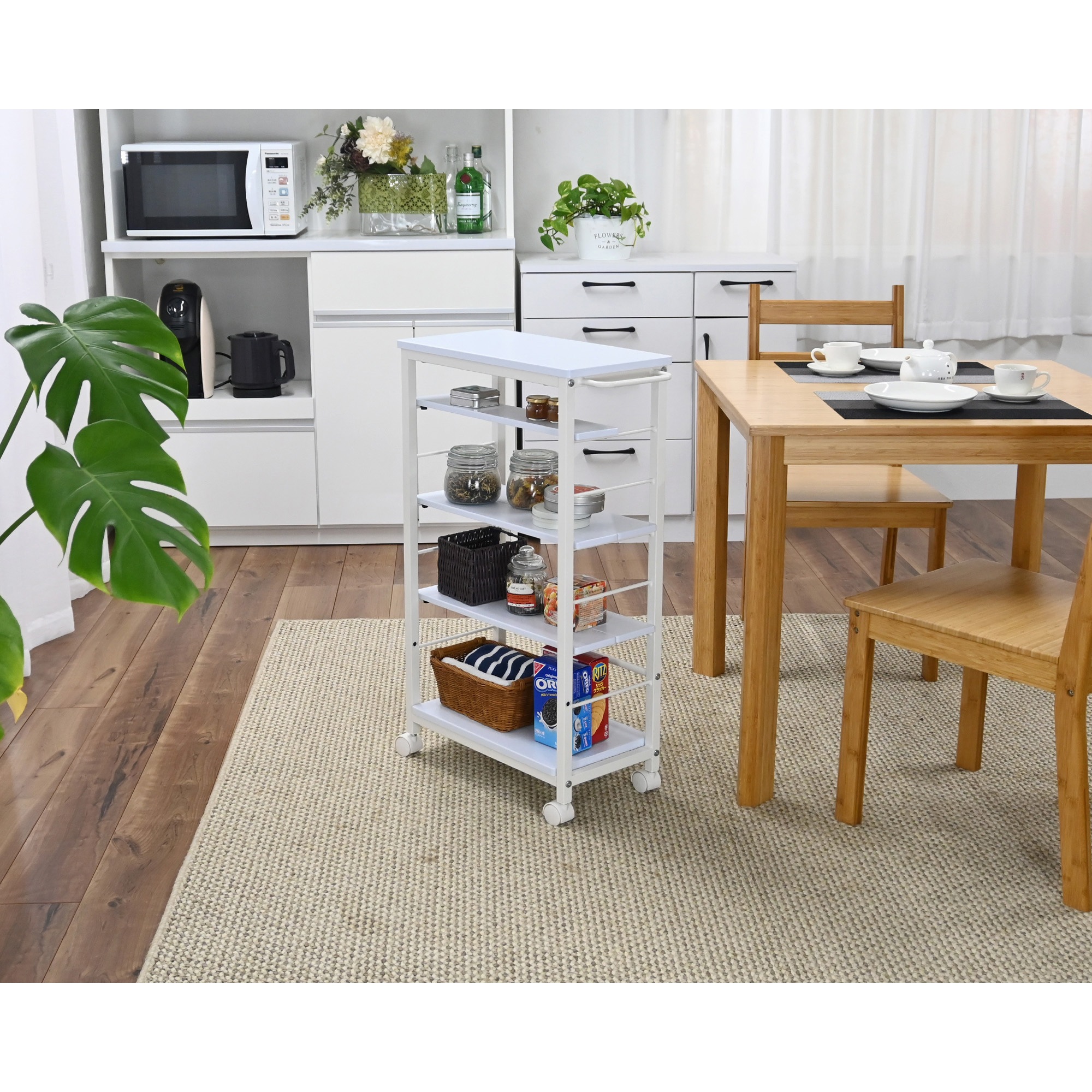 KW-2585 WH スリム収納ワゴン 1台 フクダクラフト 【通販モノタロウ】