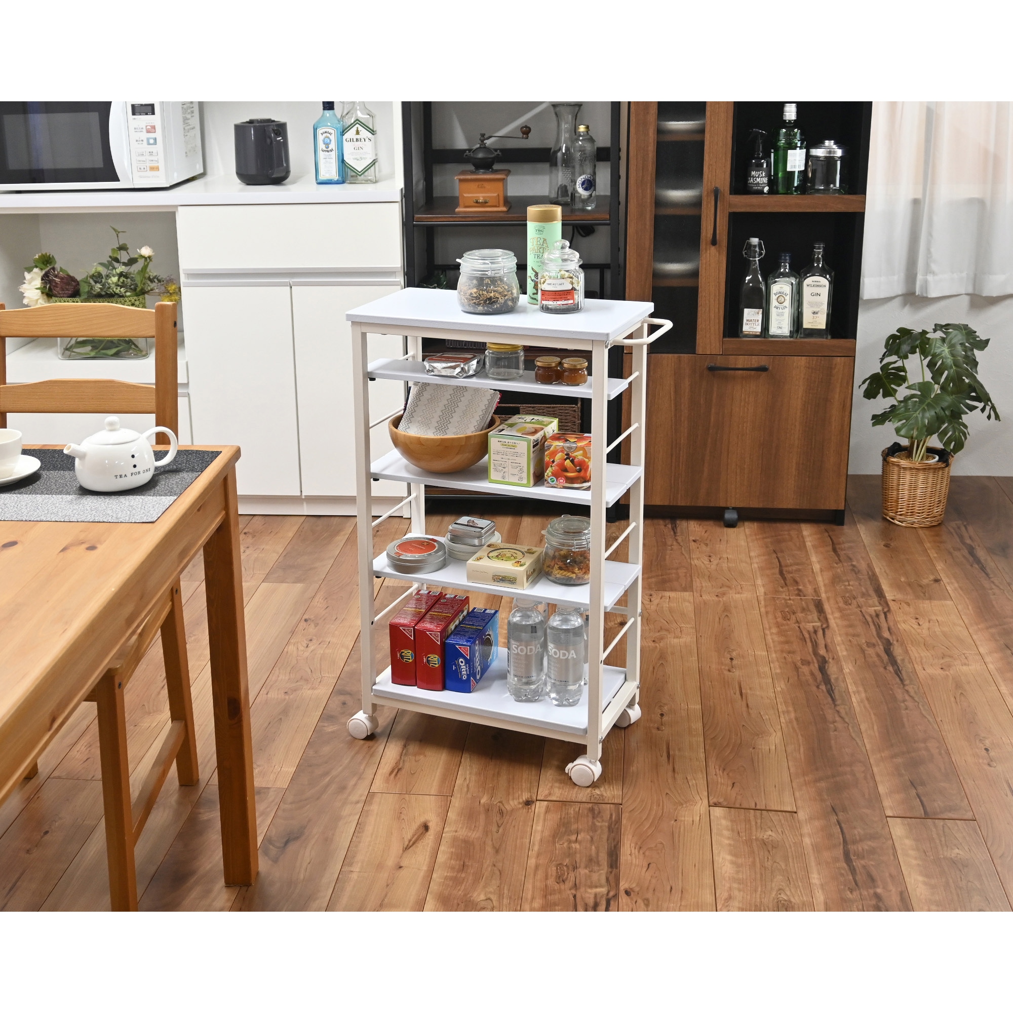 KW-2585 WH スリム収納ワゴン 1台 フクダクラフト 【通販モノタロウ】