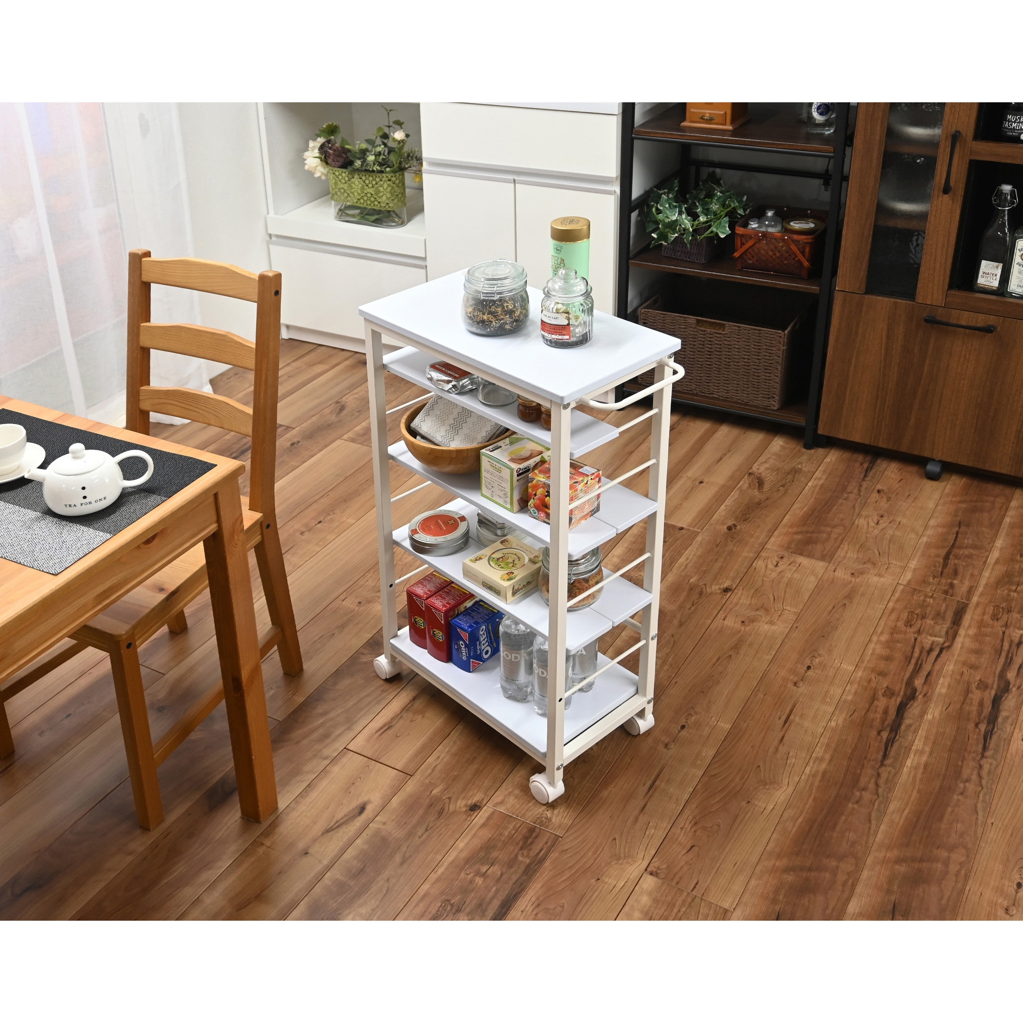 KW-2585 WH スリム収納ワゴン 1台 フクダクラフト 【通販モノタロウ】