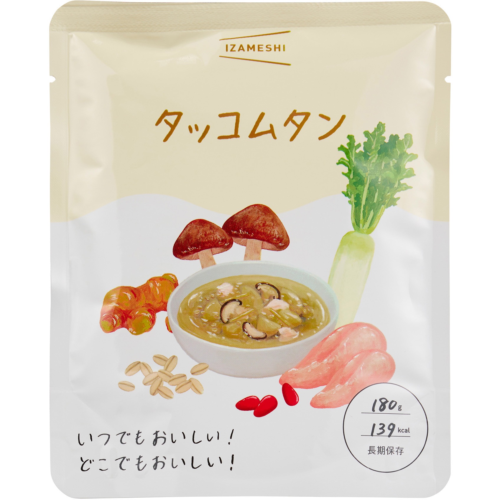 タッコムタン(18個入) イザメシ スープ イザメシ タッコムタン(ケース) 賞味期限:製造より3年 内容量180/1袋g