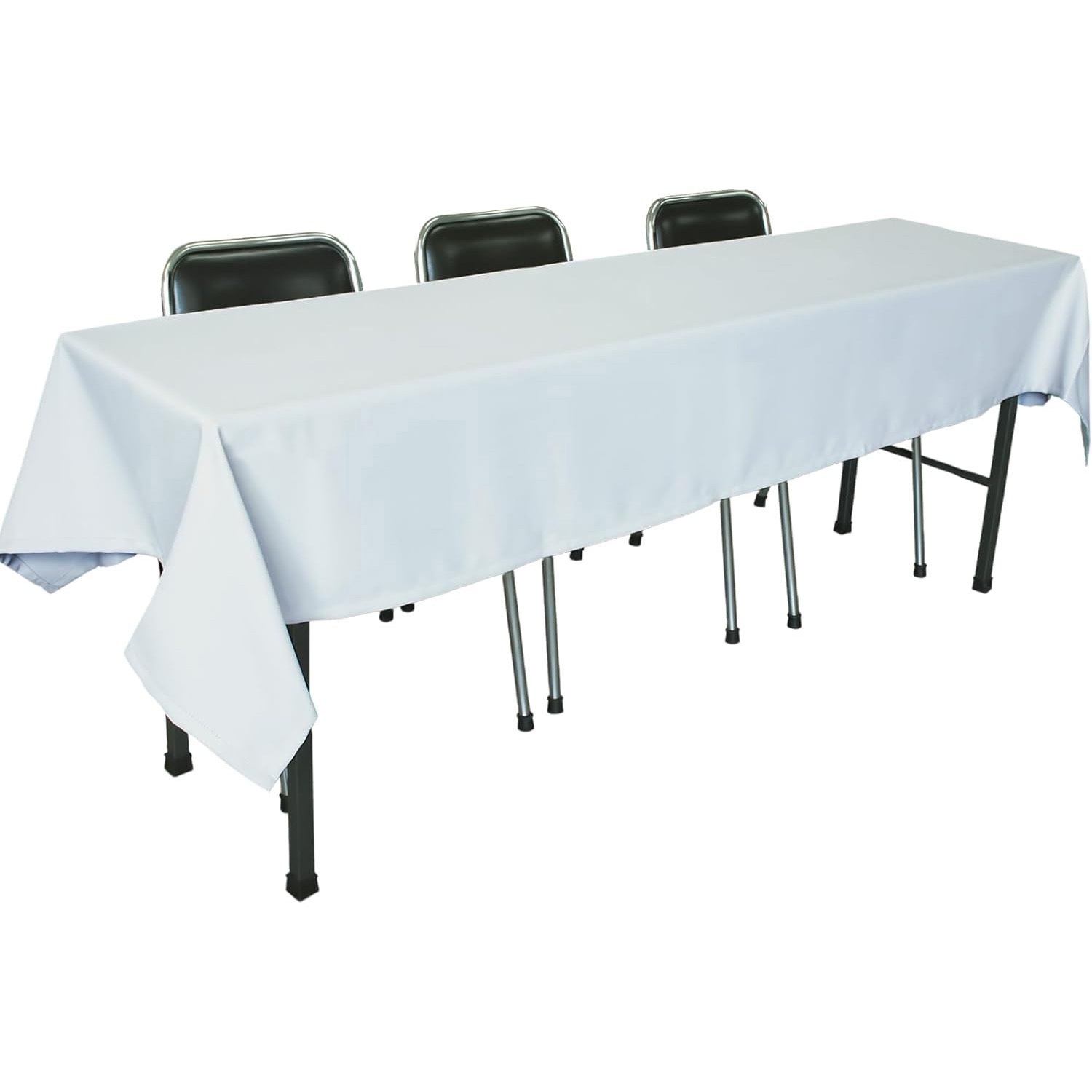 長机用 防炎テーブルクロス ロイヤル グレーホワイト 丸金 寸法(商品