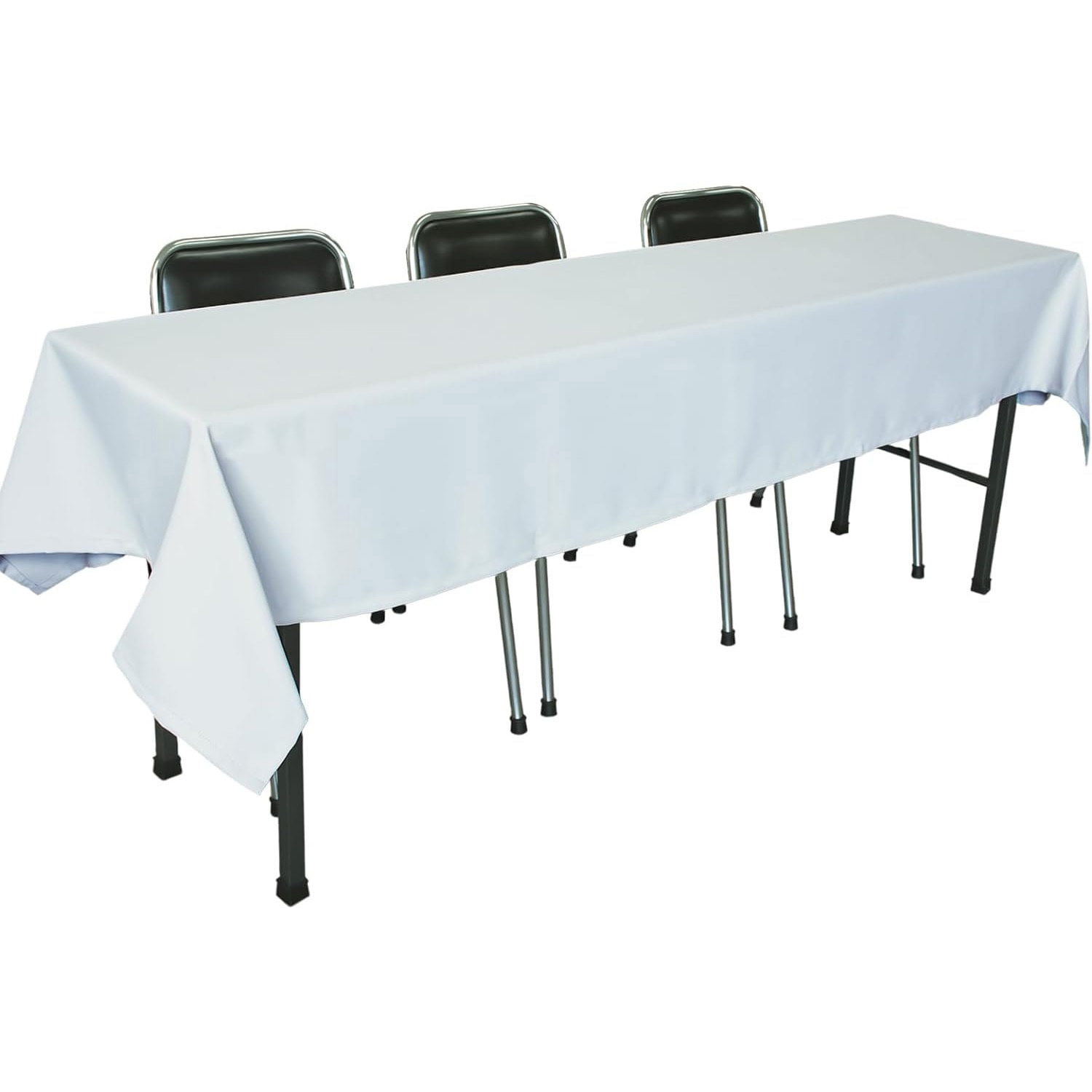 長机用 防炎テーブルクロス ロイヤル グレーホワイト 丸金 寸法(商品