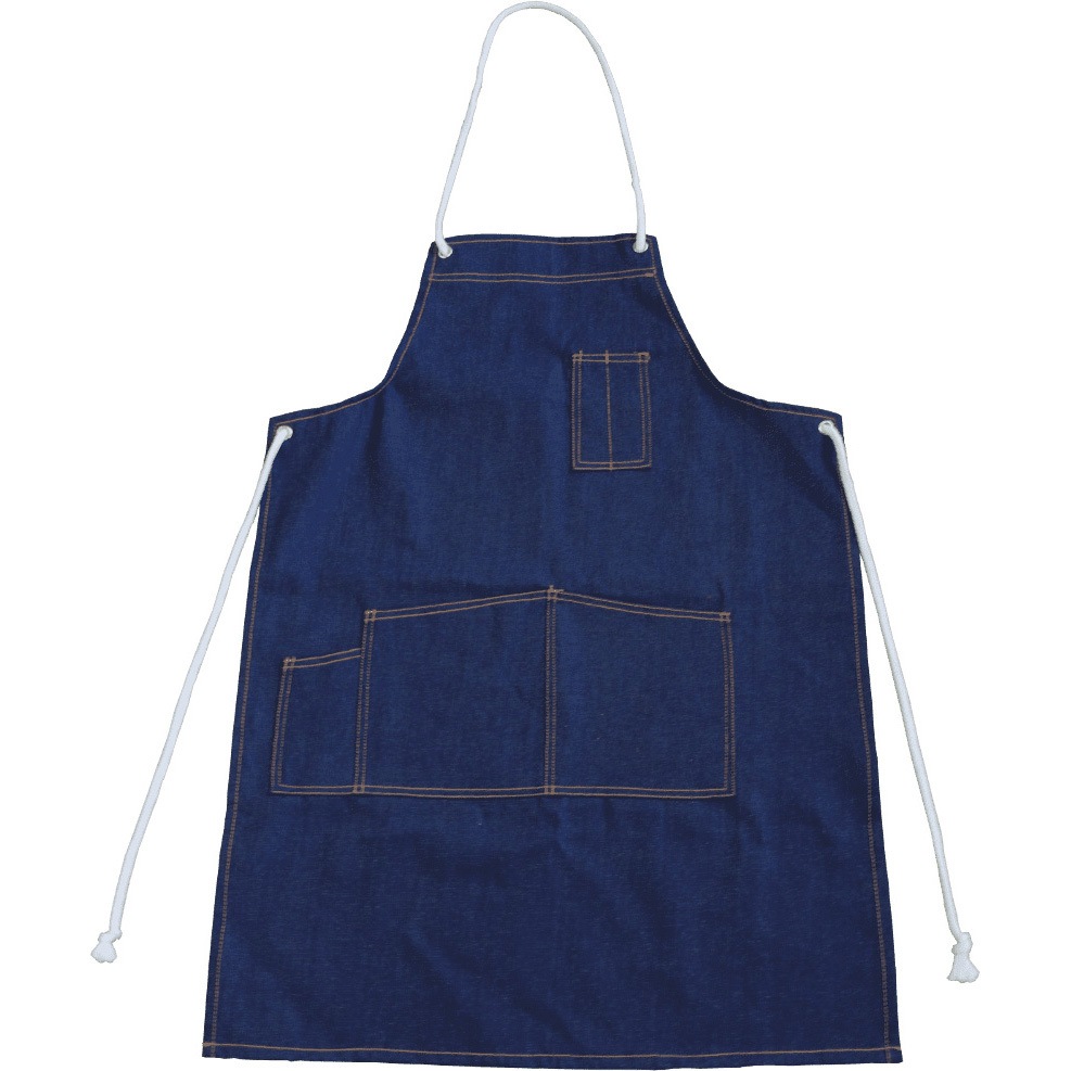デニム前掛け 久冨勝 エプロン ロープタイプ インディゴブルー色 総丈