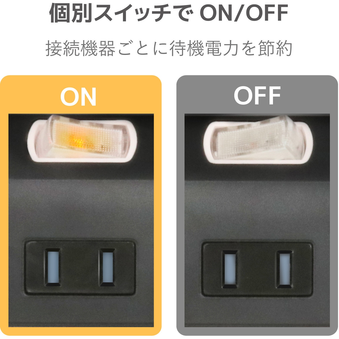 T-K6A-2630BK 雷ガードタップ 個別スイッチ ホコリシャッター付 6個口