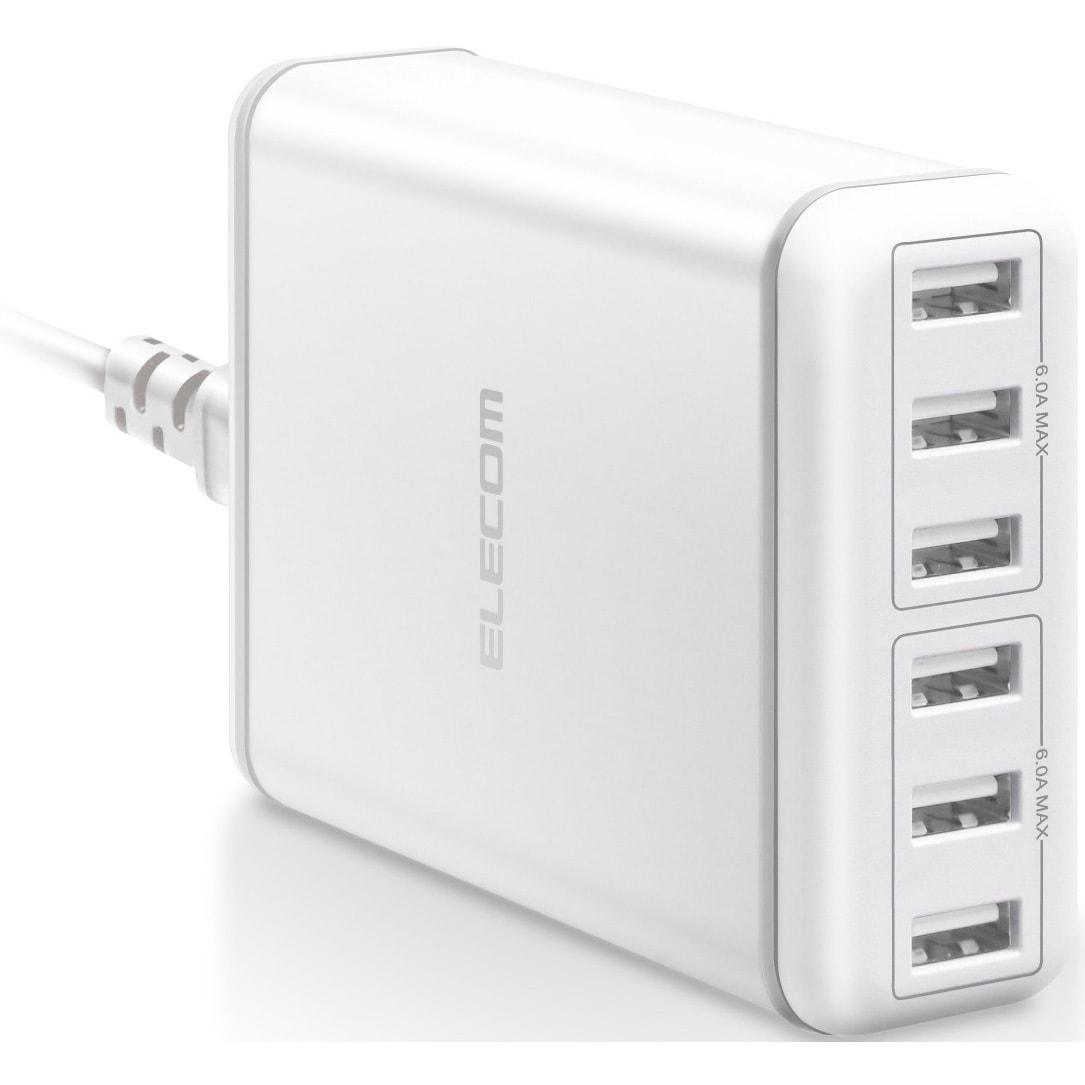 EC-ACD01WH スマートフォン・タブレット用AC充電器 USB-A6ポート