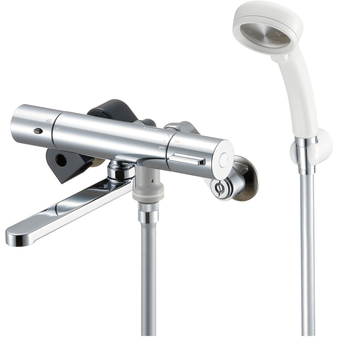 サンエイ シャワー付き混合栓 ツーバルブシャワー混合栓 | 商品のご案内 | SANEI｜デザイン性に優れ