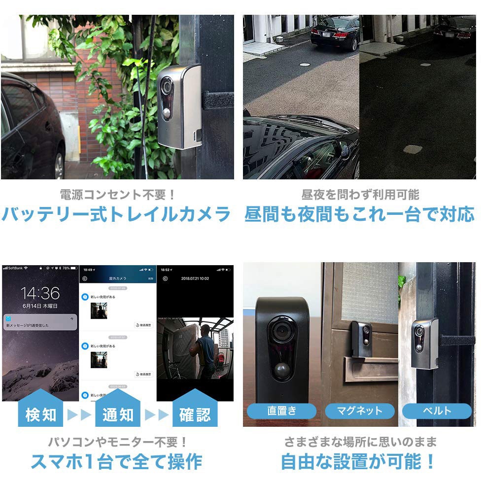 Scc1ab 防犯カメラ ワイヤレスカメラ 完全配線不要 スマホ操作 屋外用 1台 Sree スリー 通販サイトmonotaro