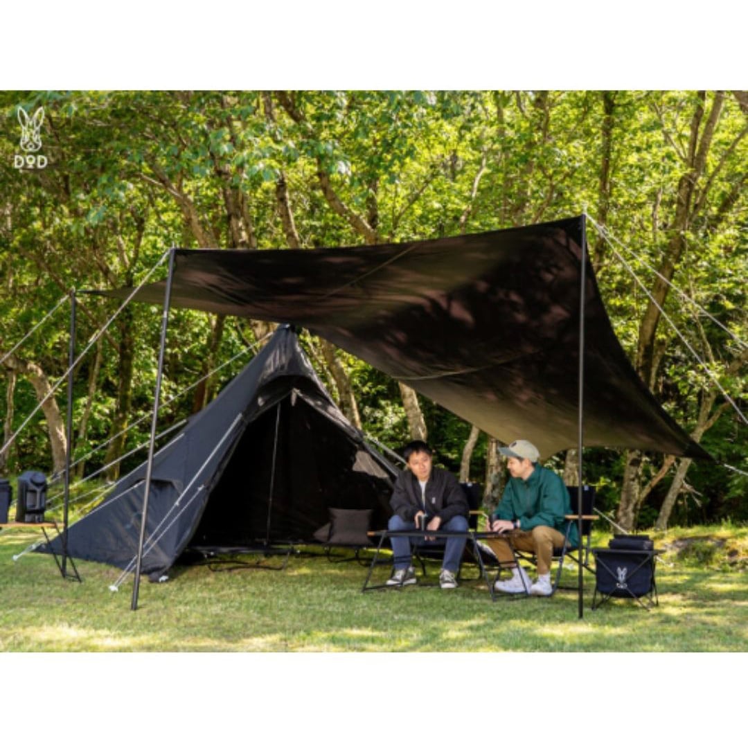 DOD ワンポールテント RX(M) ブラック　セット販売 DOD（ディオーオーディー） テント ワンポールテントRX M TC T3-949-BK テント・タープ