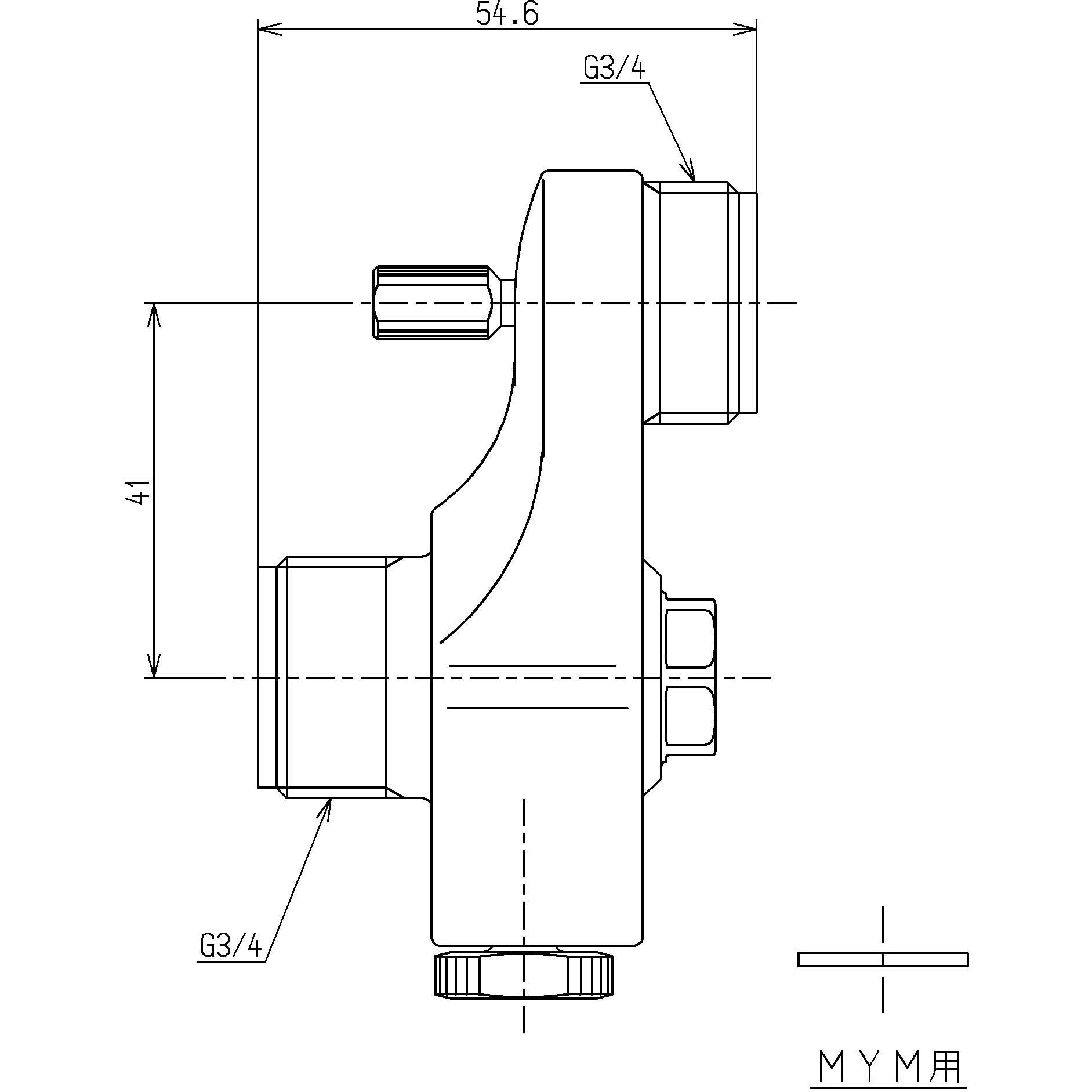 止水栓付取替用脚(2ハンドル取替サーモ用)