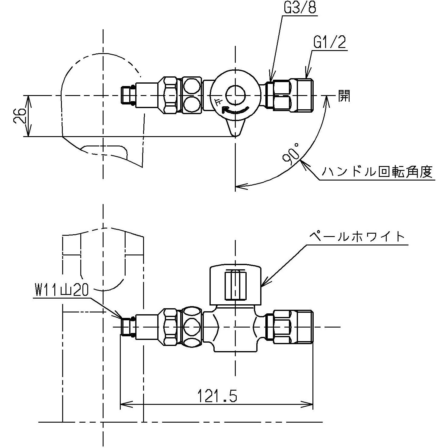 THF23-1R 分岐金具(接続ねじサイズG1/2用) 1個 TOTO 【通販サイトMonotaRO】