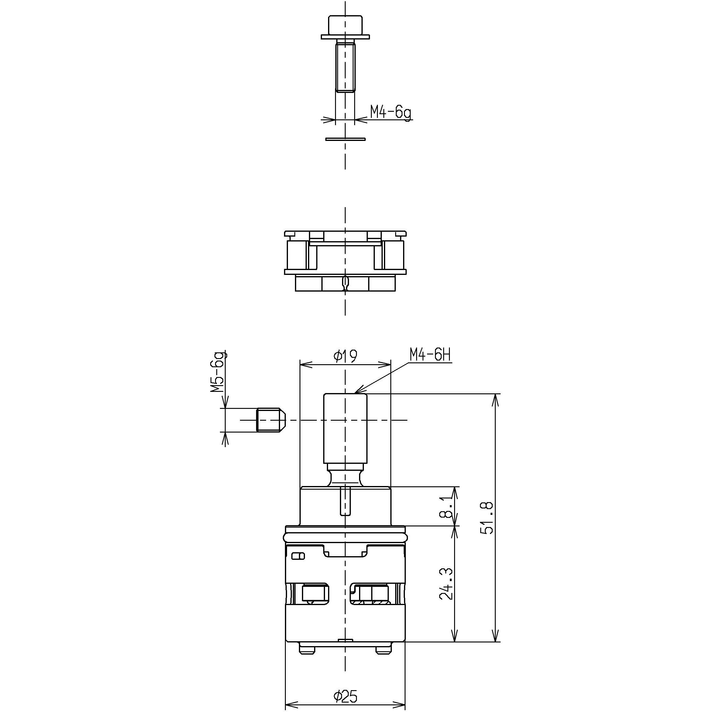 THF34-1S シングルバルブ部(上げ吐水用、エコシングル用) 1個 TOTO